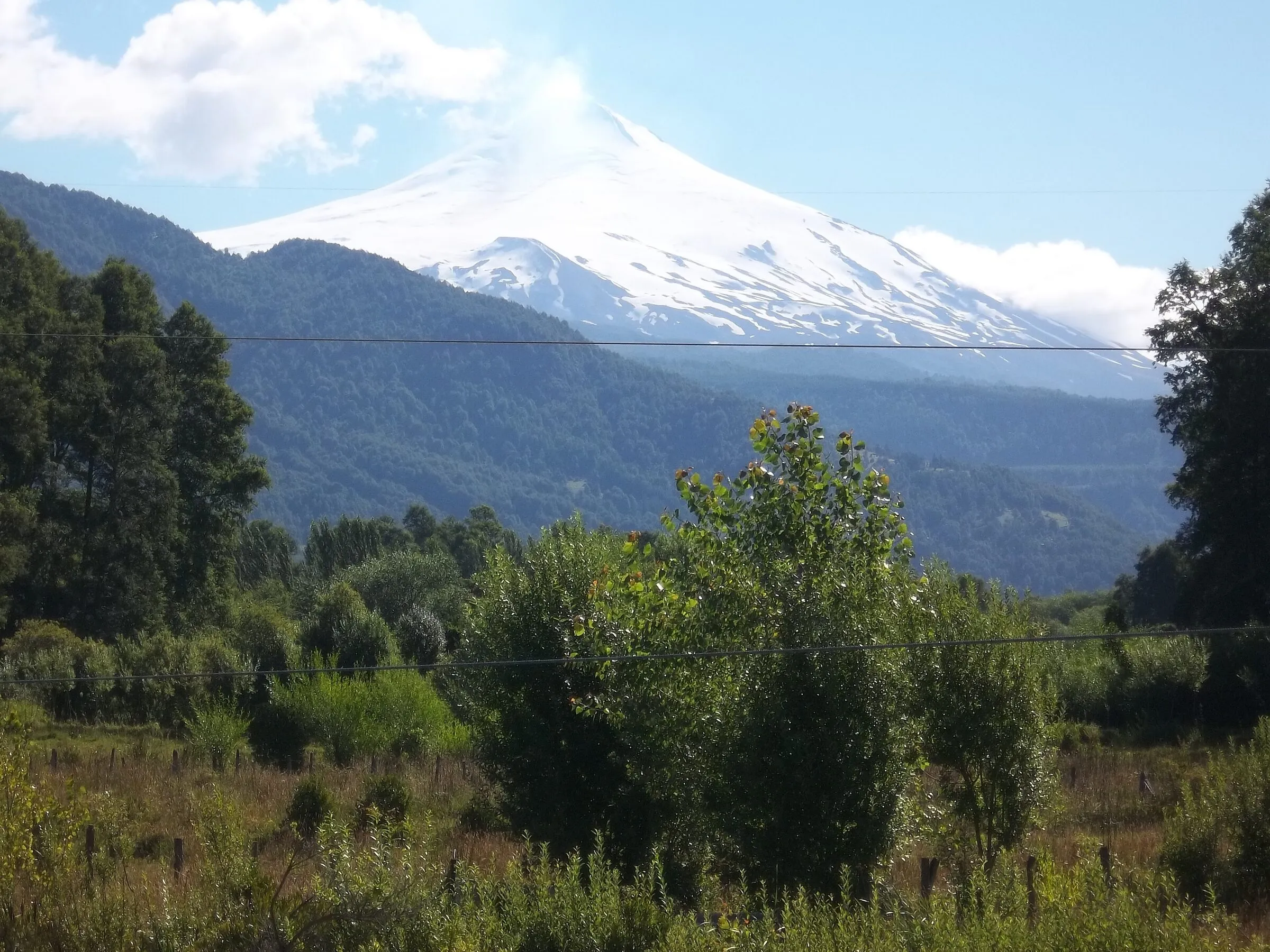 El volcán Villarrica desde Trancura.